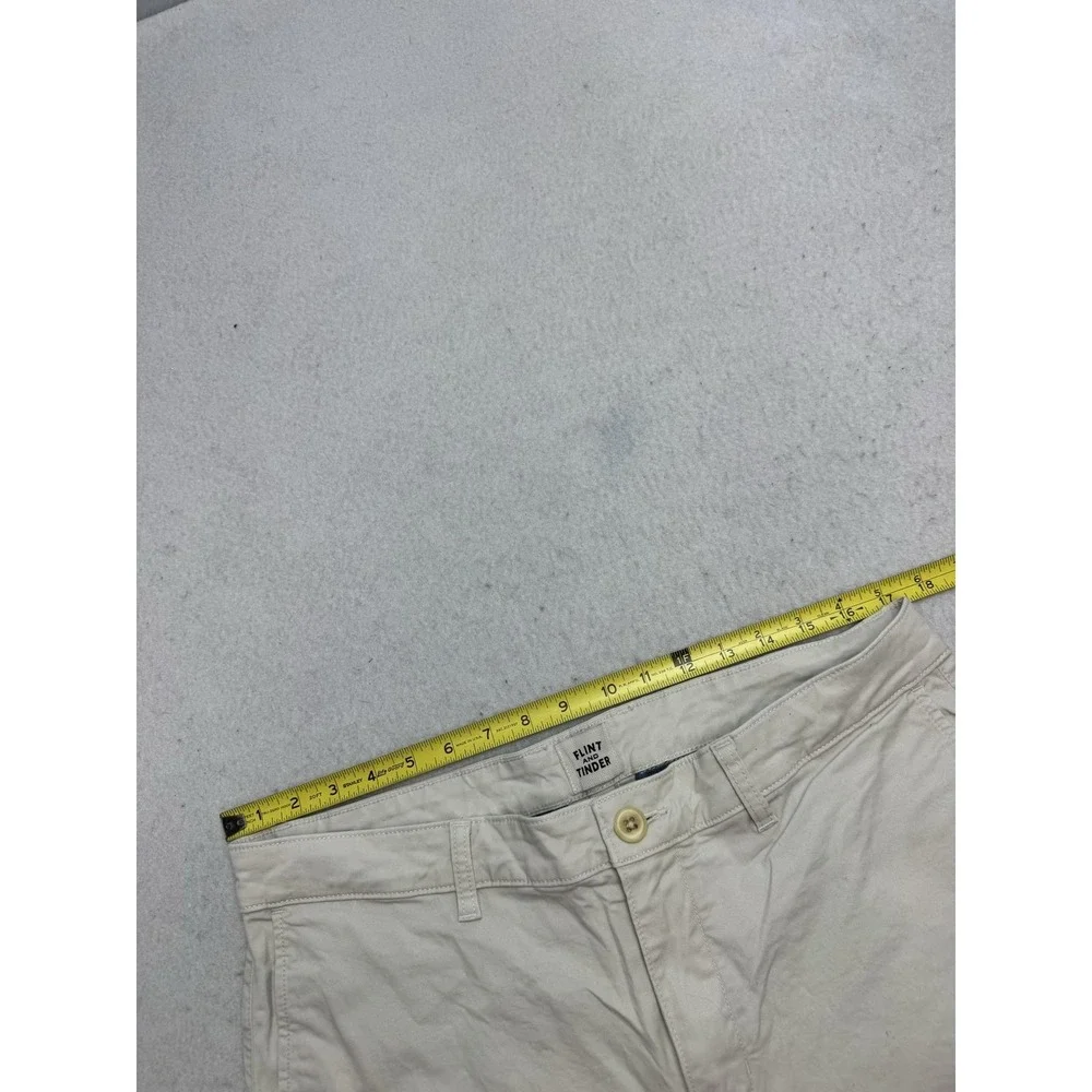 Flint And Tinder Shorts Mens 34 Beige Chino Canvas 7 Inseam Stretch Casual
